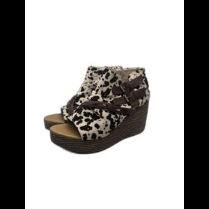 Blowfish Women’s Cow Print Wedge Sandals Size 8